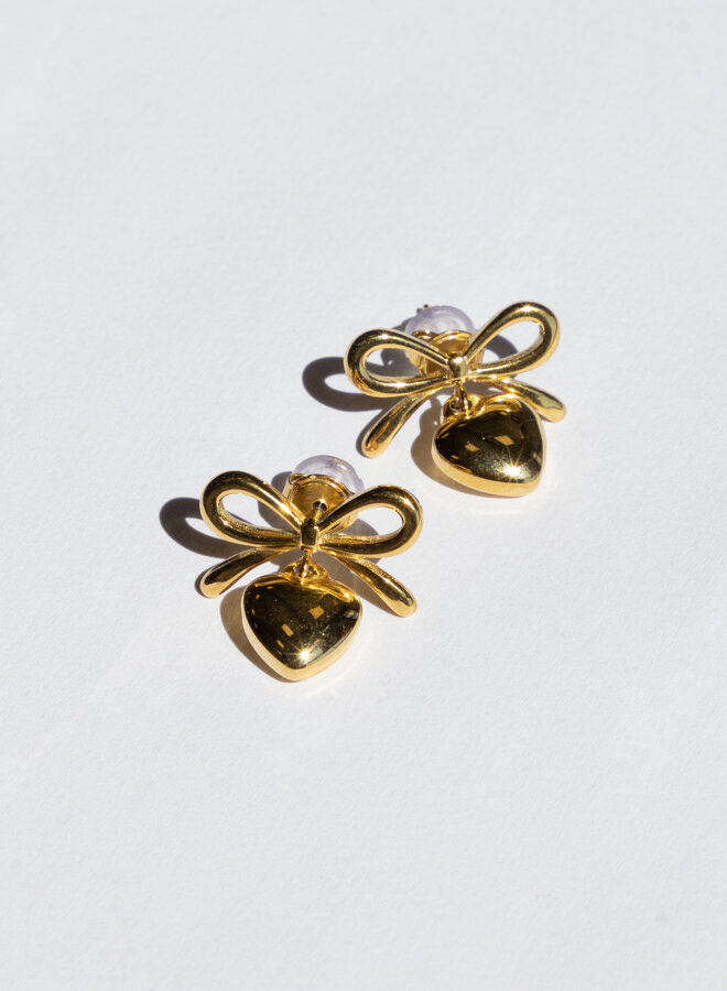 Oorbel Bow Love goud