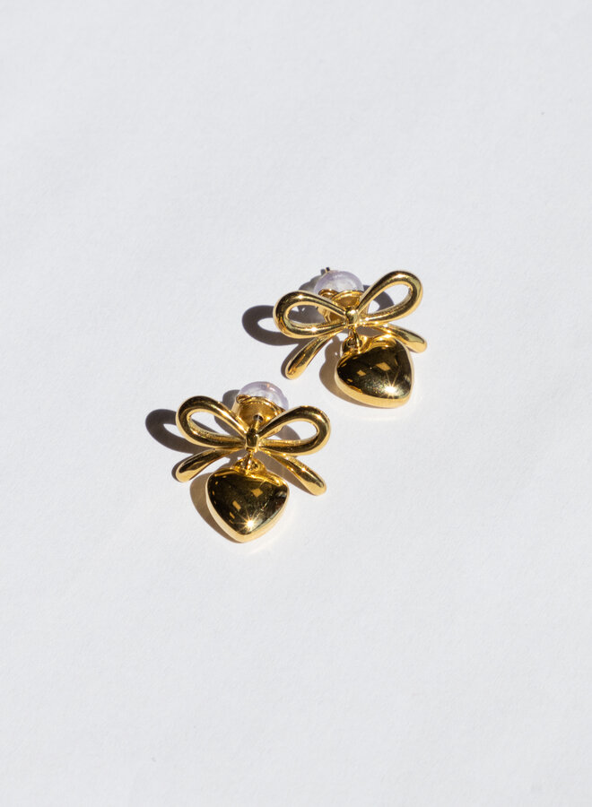 Oorbel Bow Love goud