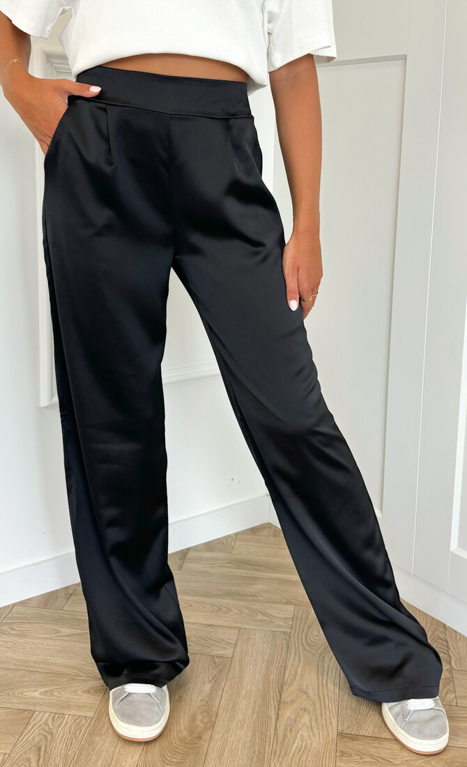 Satin broek Elin zwart