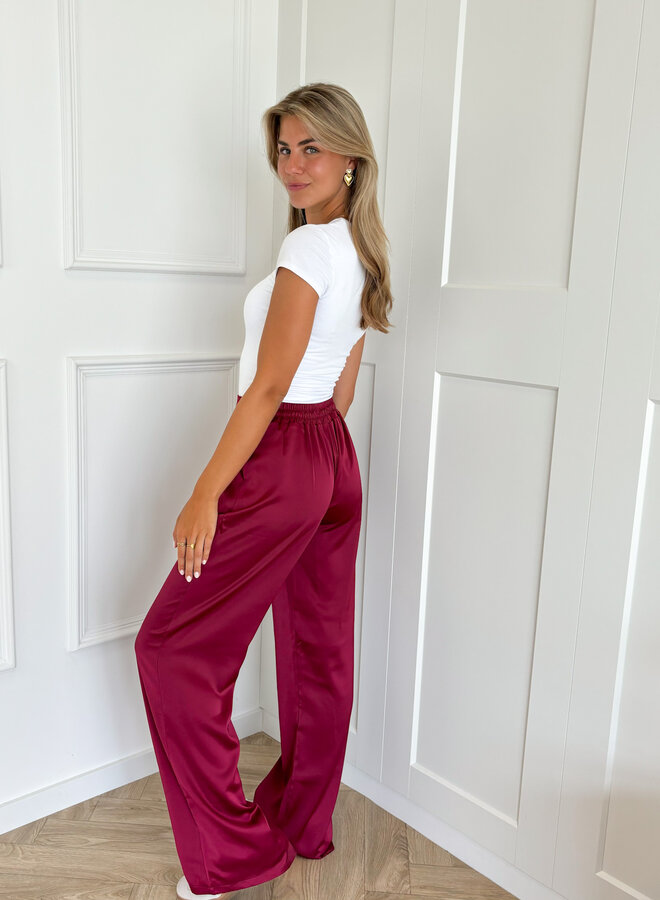 Satin broek Elin rood