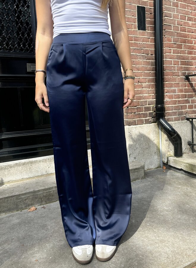 Satin broek Elin navy