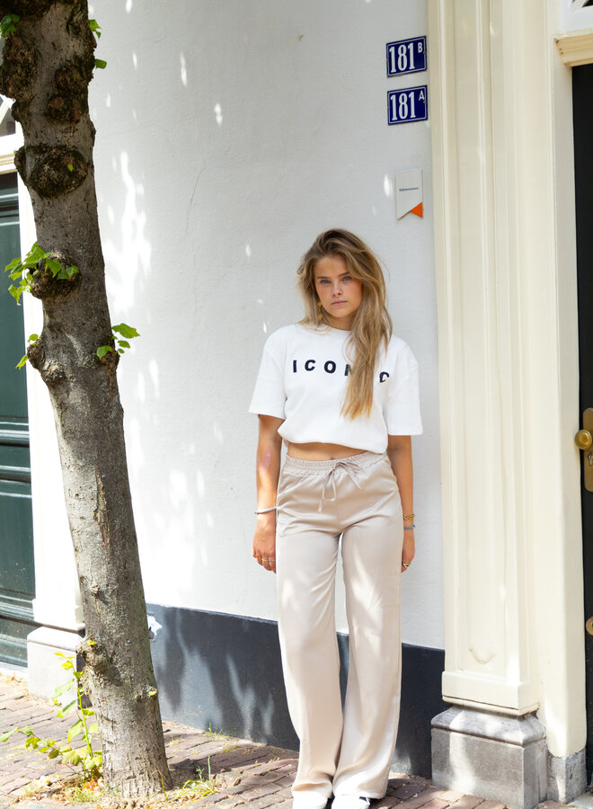 Satin broek Tess beige