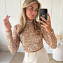 Glitter top Fenna beige