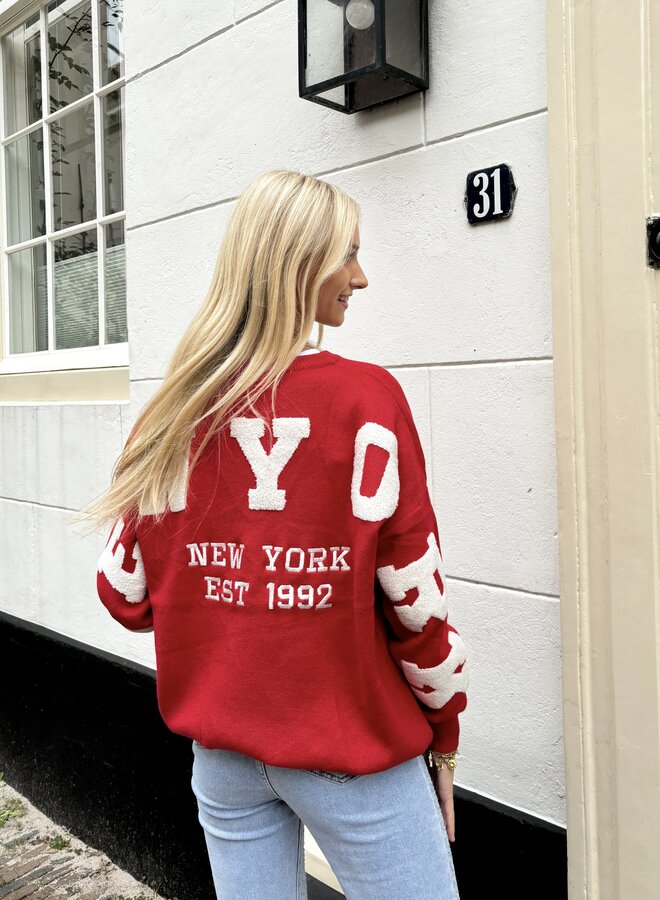 New York trui rood