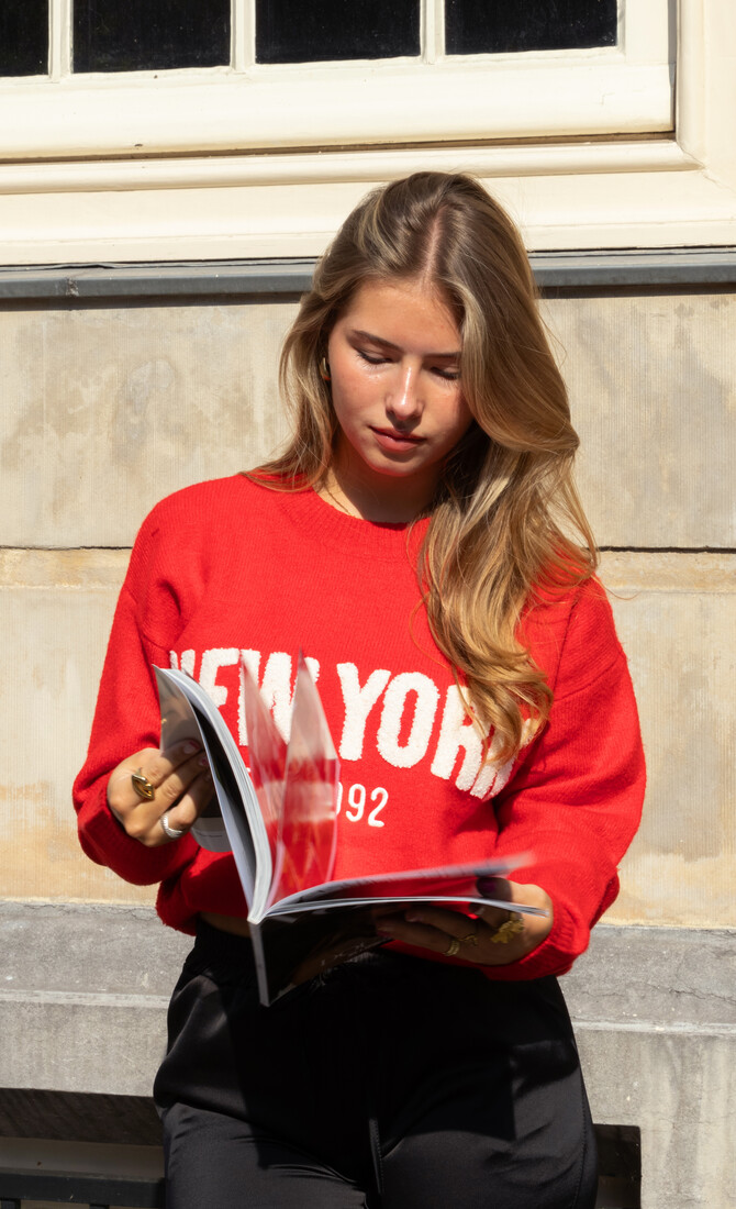 Trui New York 1992 rood