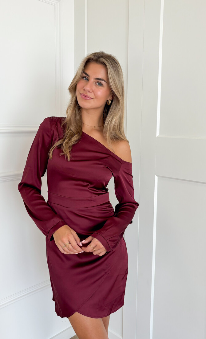Satin dress Jessy bordeaux