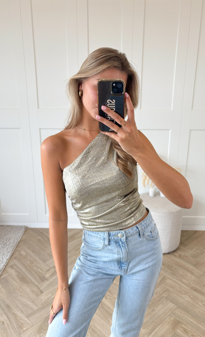 Metallic top Ivy goud