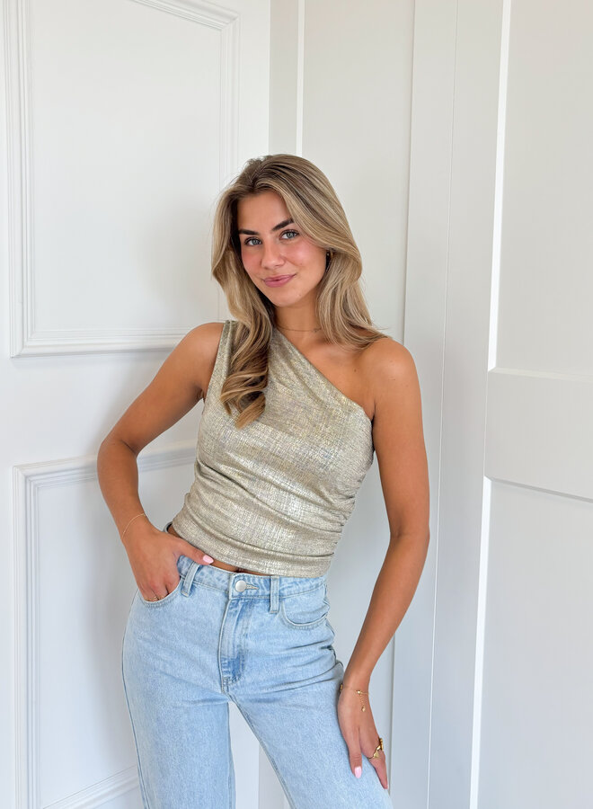 Metallic top Ivy goud