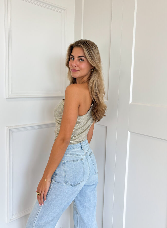 Metallic top Ivy goud
