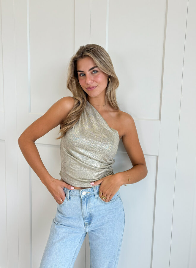 Metallic top Ivy goud