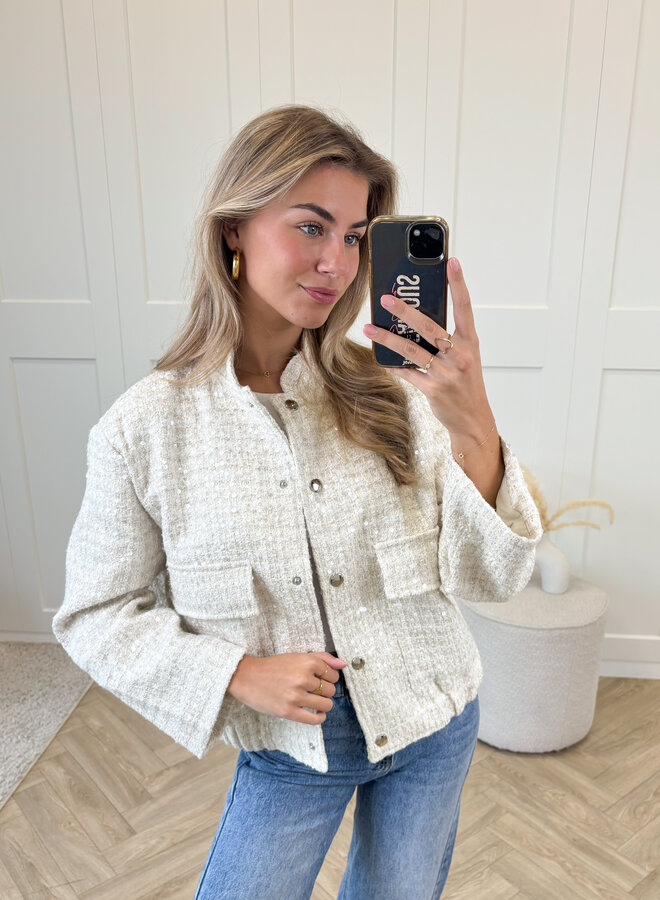 Glitter bomb jacket beige