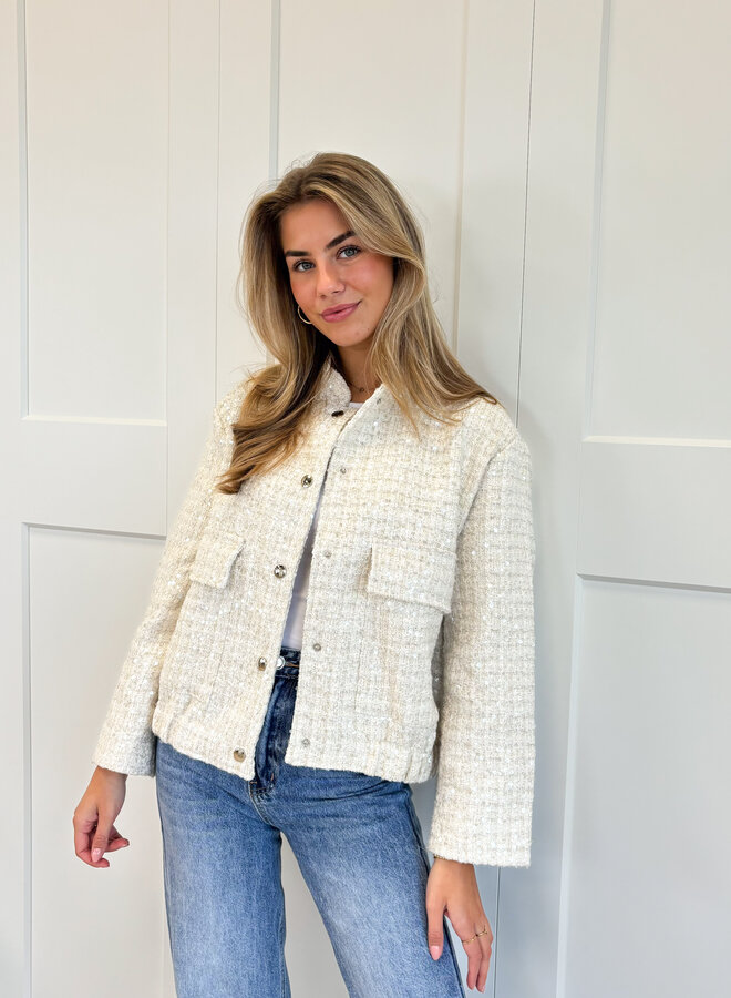Glitter bomb jacket beige