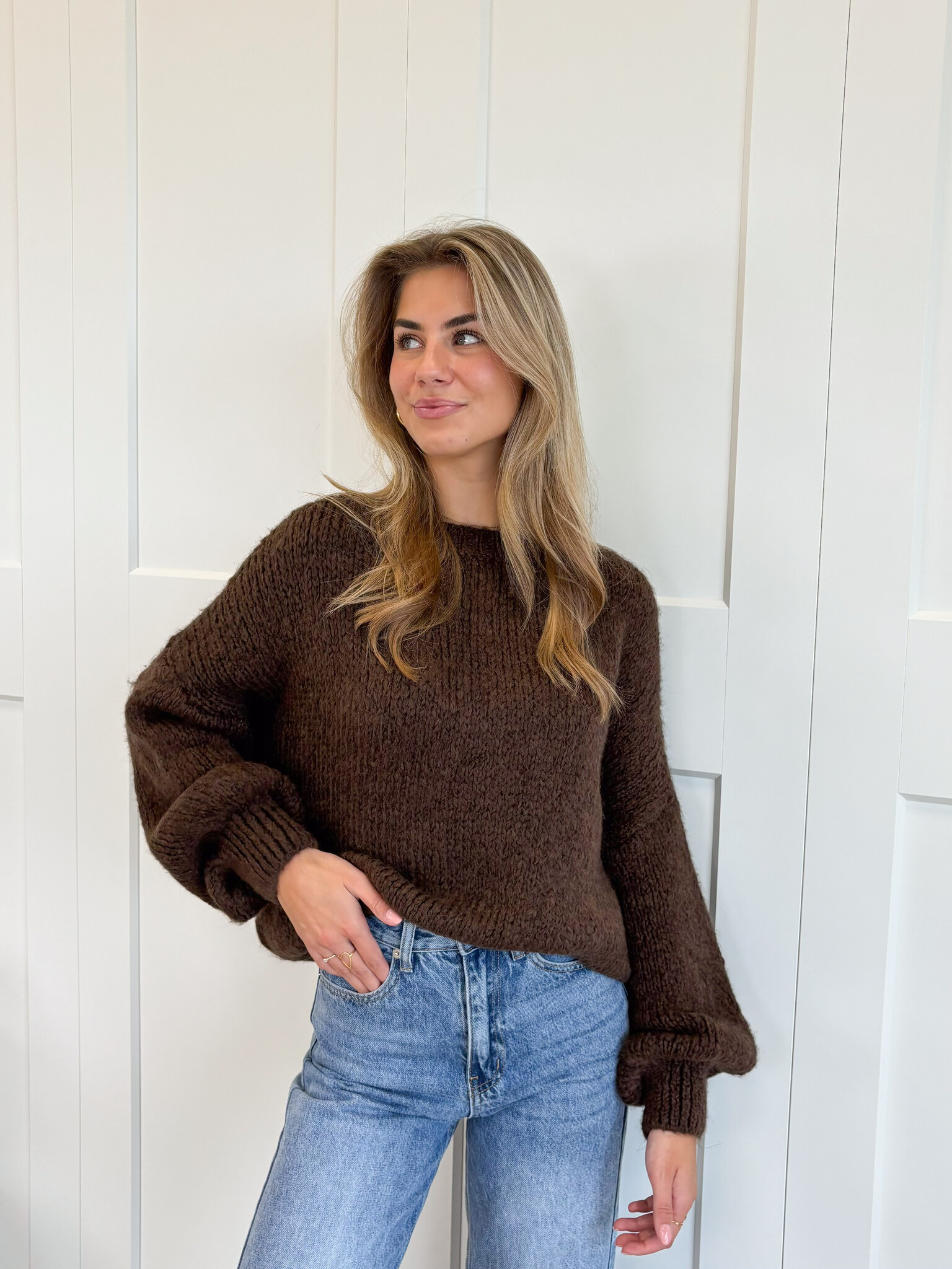 Trui Ella bruin I Oversized knit