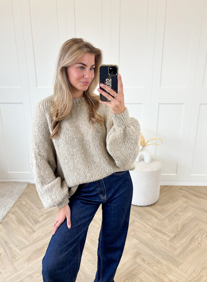 Trui Ella taupe