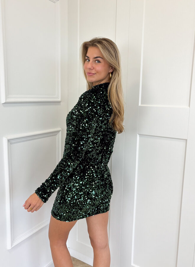 Glitter jurk Annebel groen