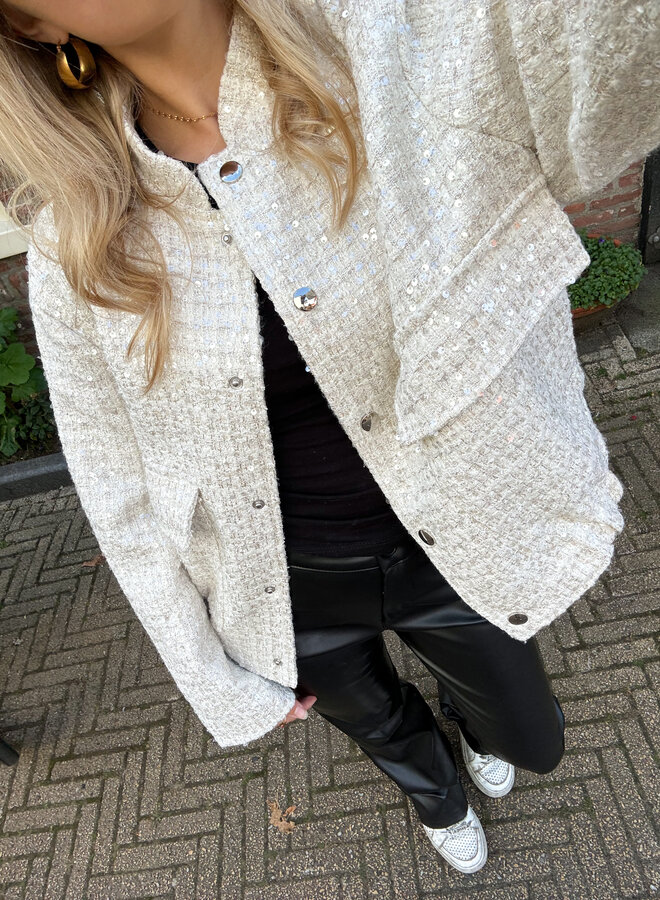 Glitter bomb jacket beige