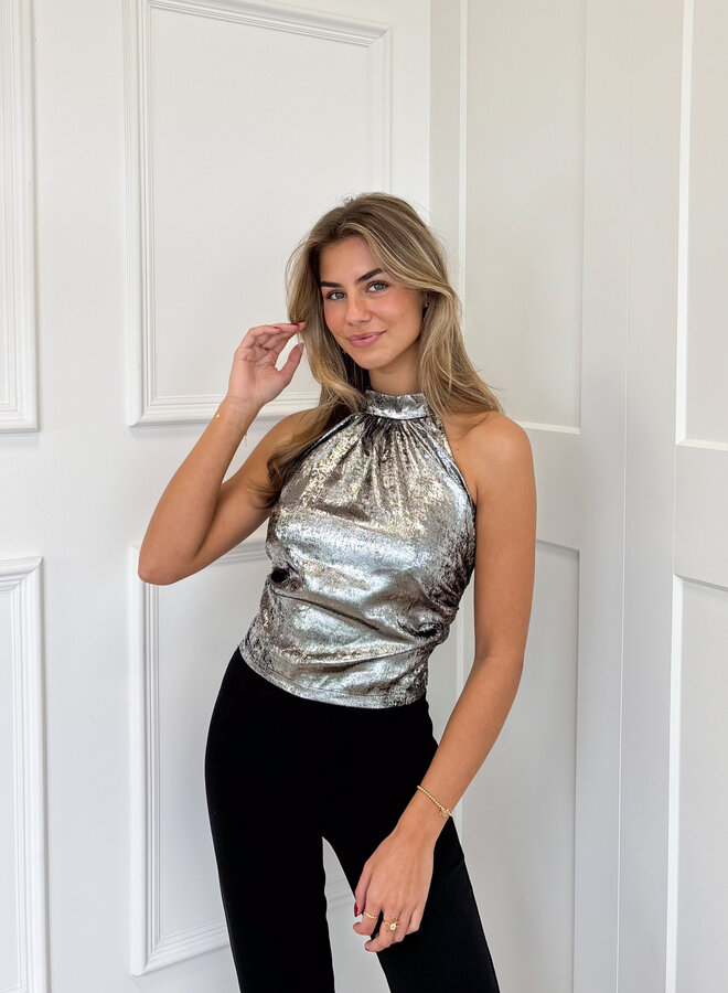 Metallic top Scarlet zilver