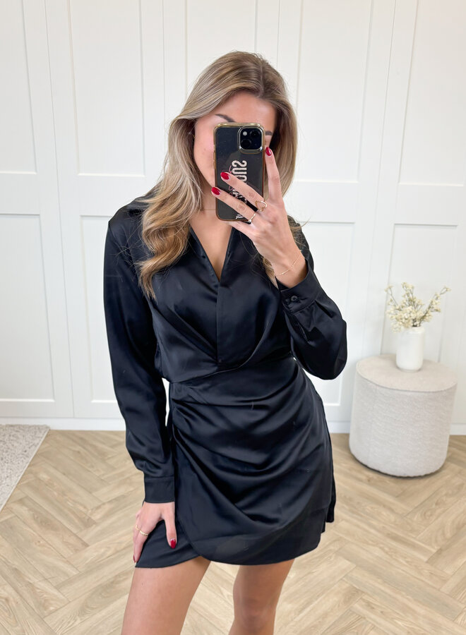 Satin dress Noa zwart
