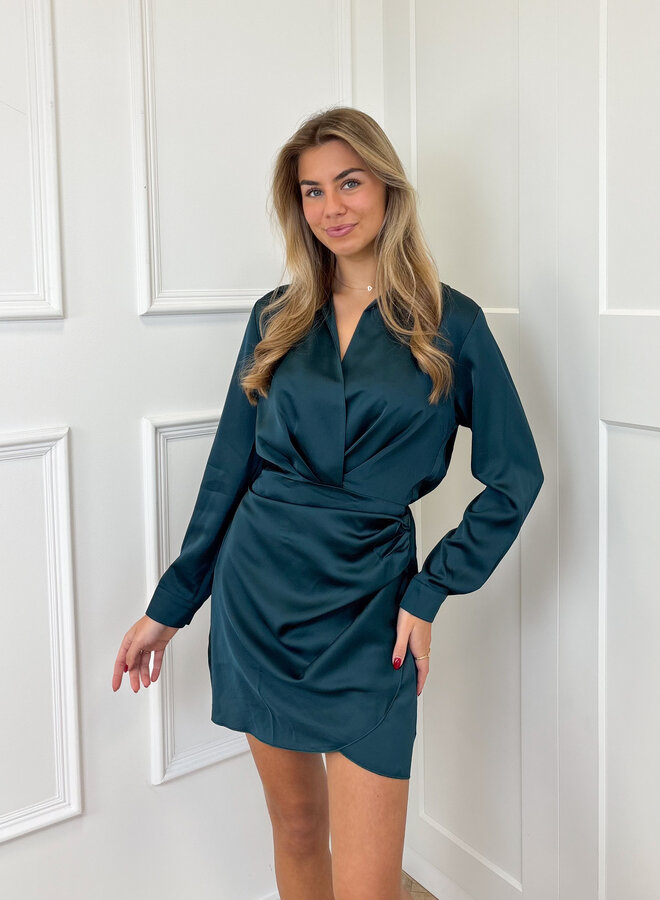 Satin dress Noa petrol