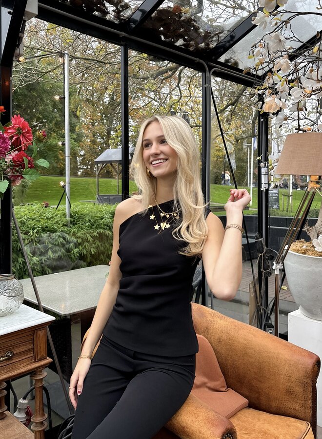Top Celeste zwart