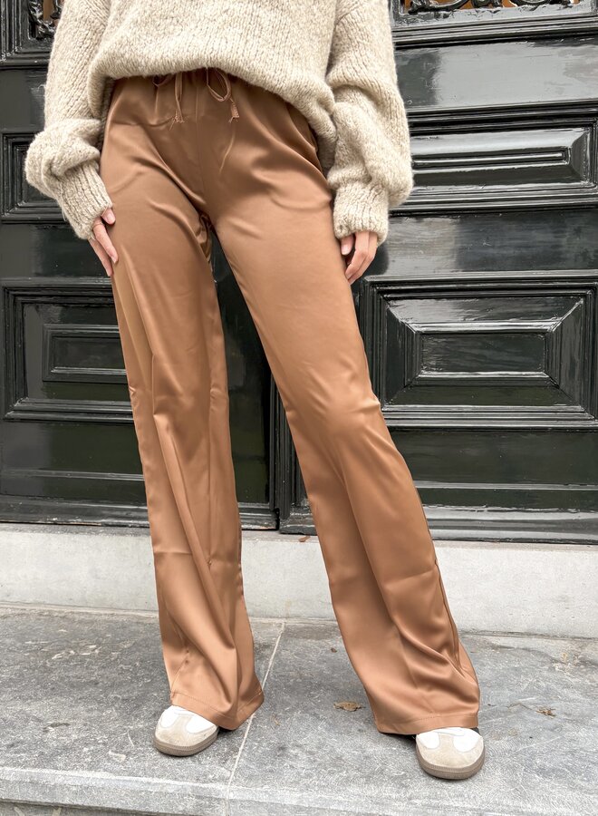 Satin broek Tess bruin