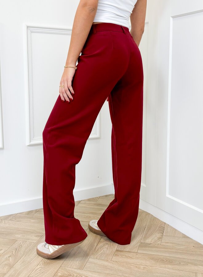 Low waist pantalon Anouk bordeaux