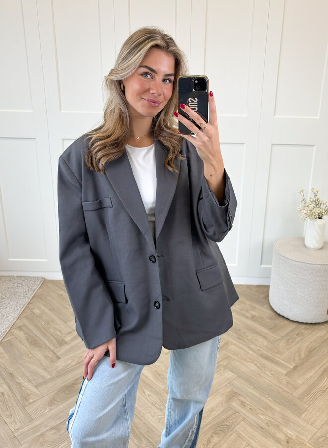 Oversized Blazer Lauren donkergrijs