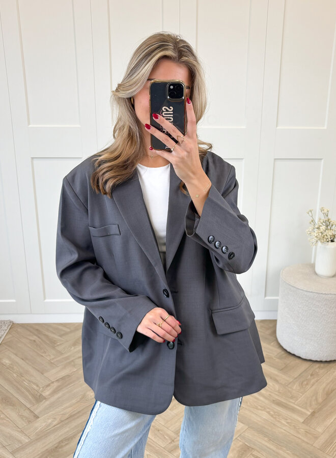 Oversized Blazer Lauren donkergrijs