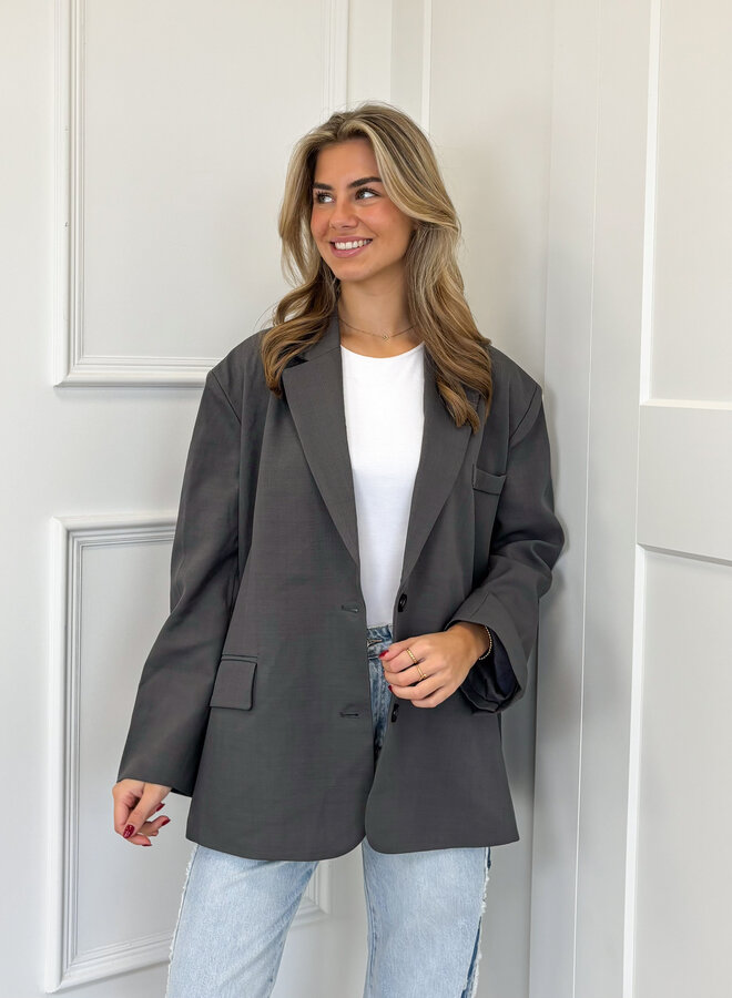 Oversized Blazer Lauren donkergrijs