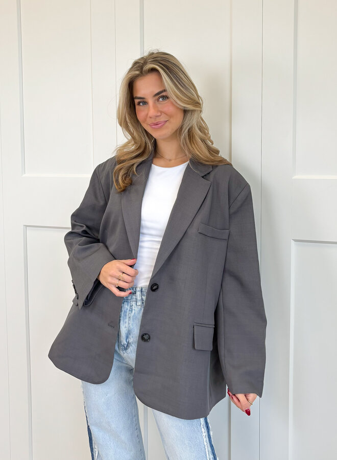 Oversized Blazer Lauren donkergrijs