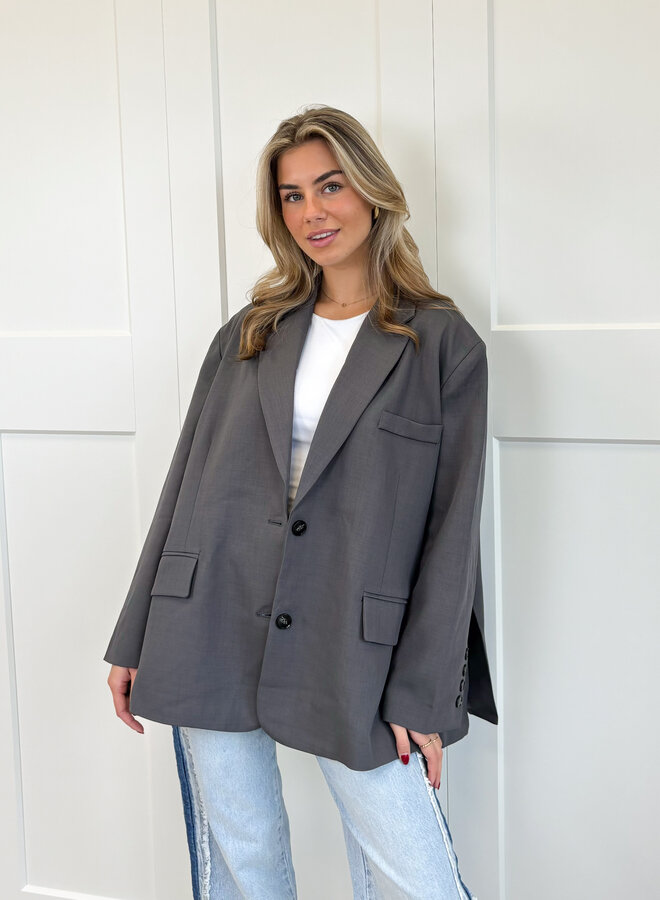 Oversized Blazer Lauren donkergrijs