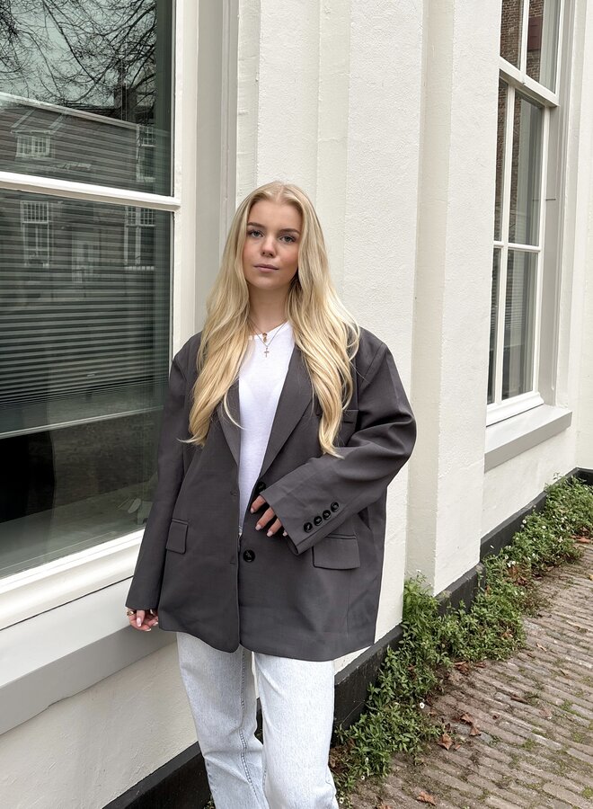 Oversized Blazer Lauren donkergrijs