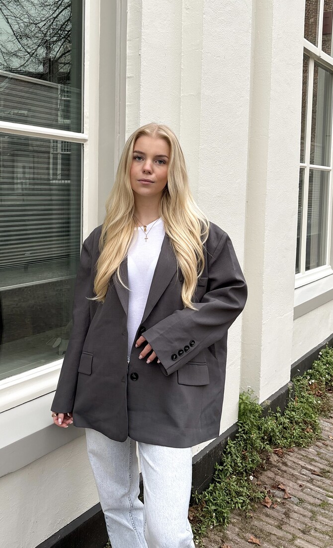Oversized Blazer Lauren donkergrijs