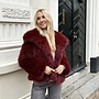 Faux fur jas bordeaux