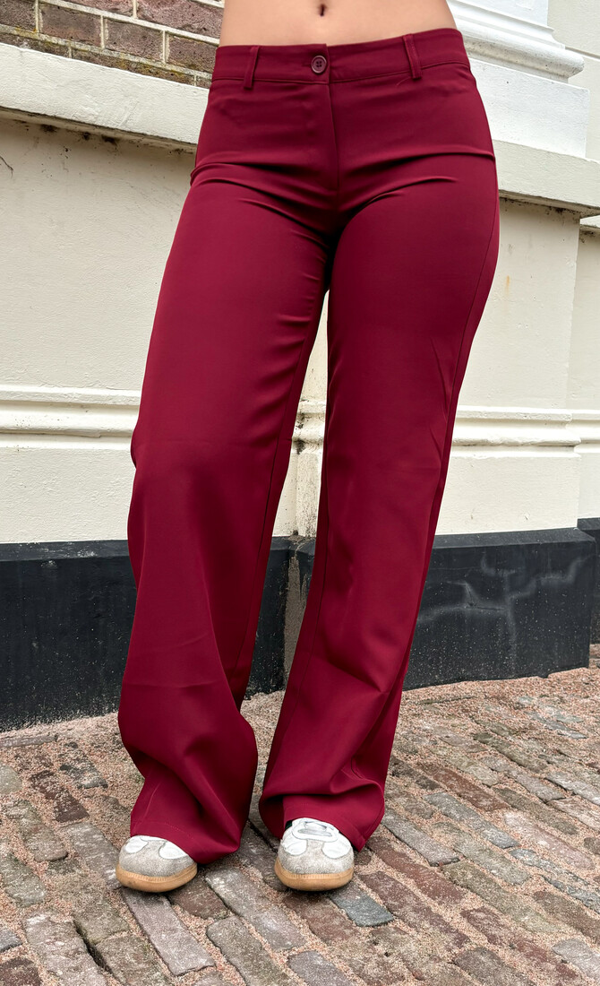 Low waist pantalon Anouk bordeaux