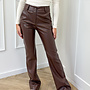Leather flare broek Yara bruin