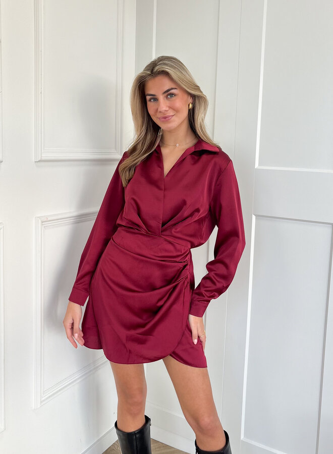 Satin dress Noa bordeauxrood
