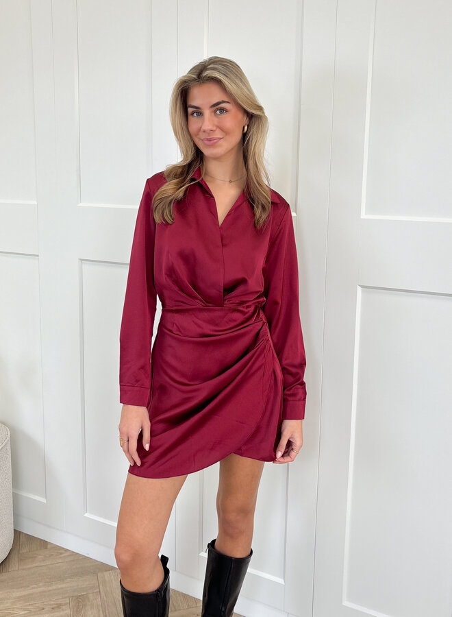 Satin dress Noa bordeauxrood