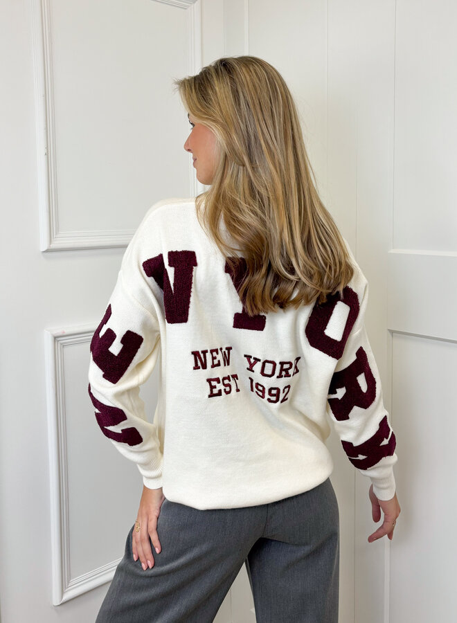 New York trui bordeaux