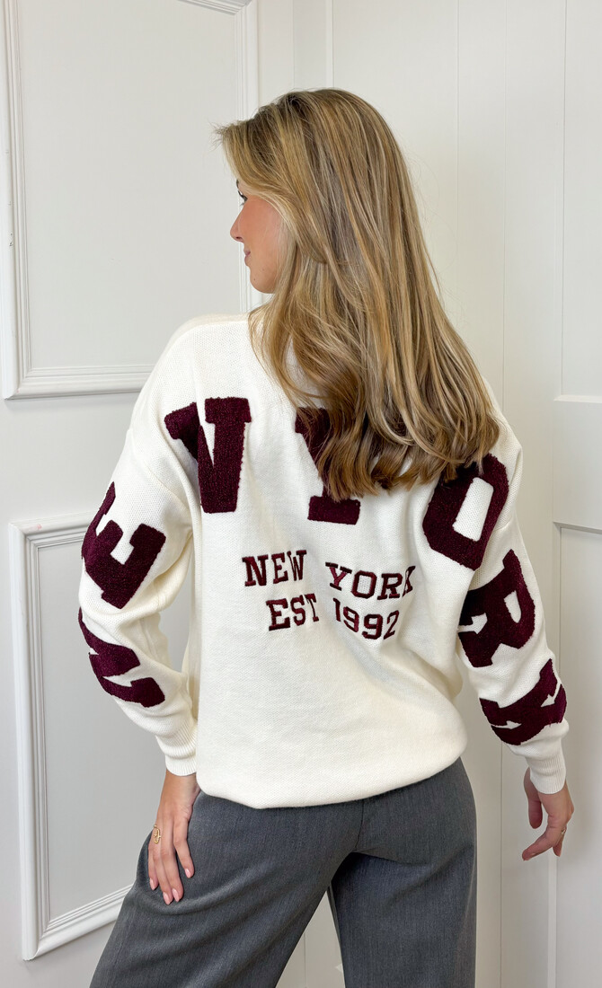 New York trui bordeaux