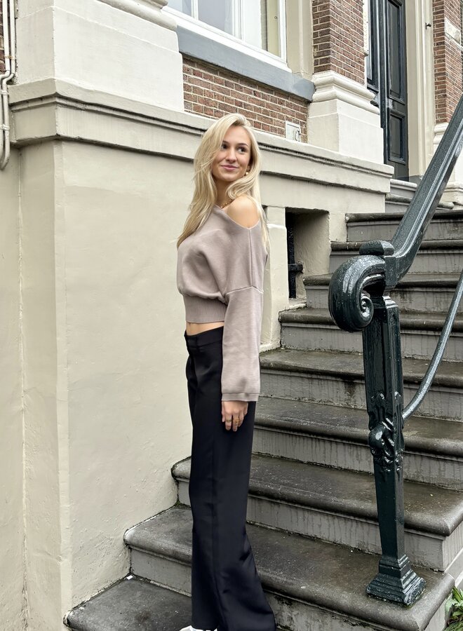 Low waist pantalon Anouk zwart