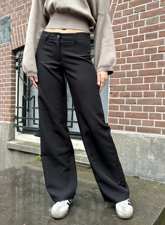 Low waist pantalon Anouk zwart