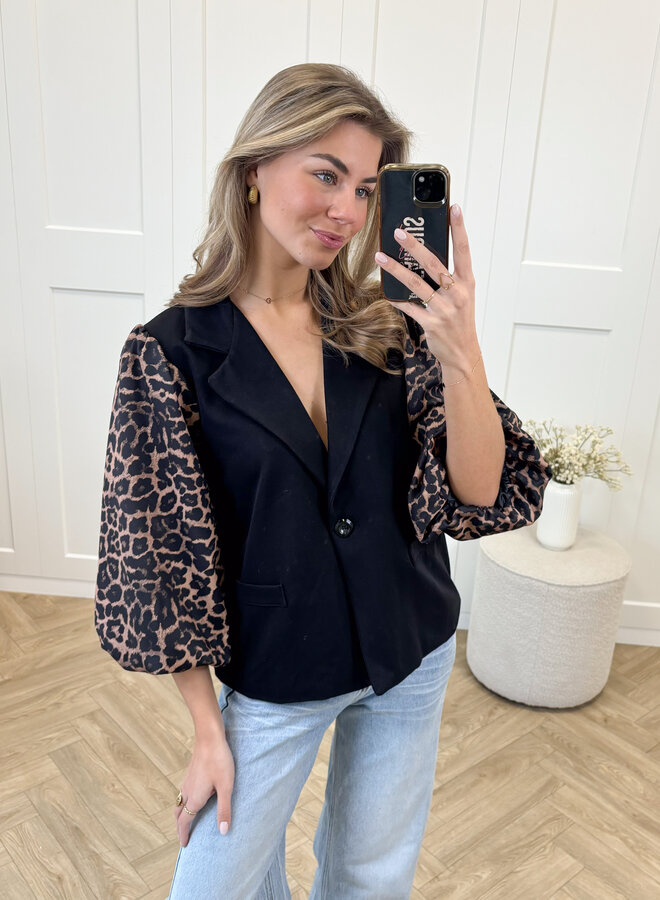 Blazer Leopard sleeve