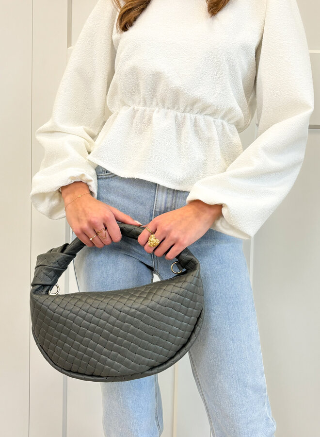 Tas gevlochten grijs