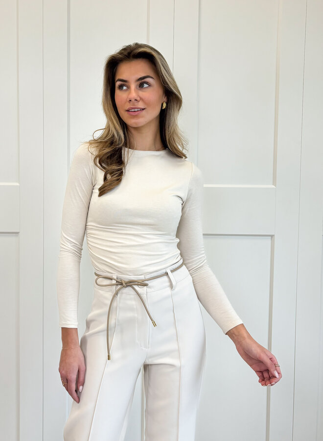 Taille knoopriem beige