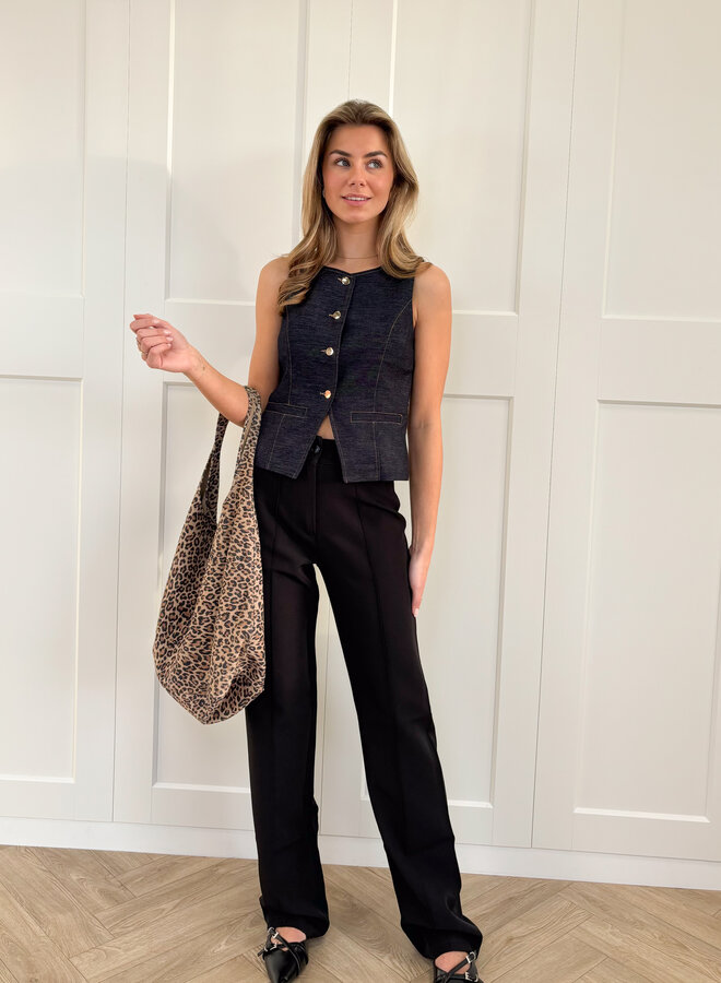 Shopper Suède leopard