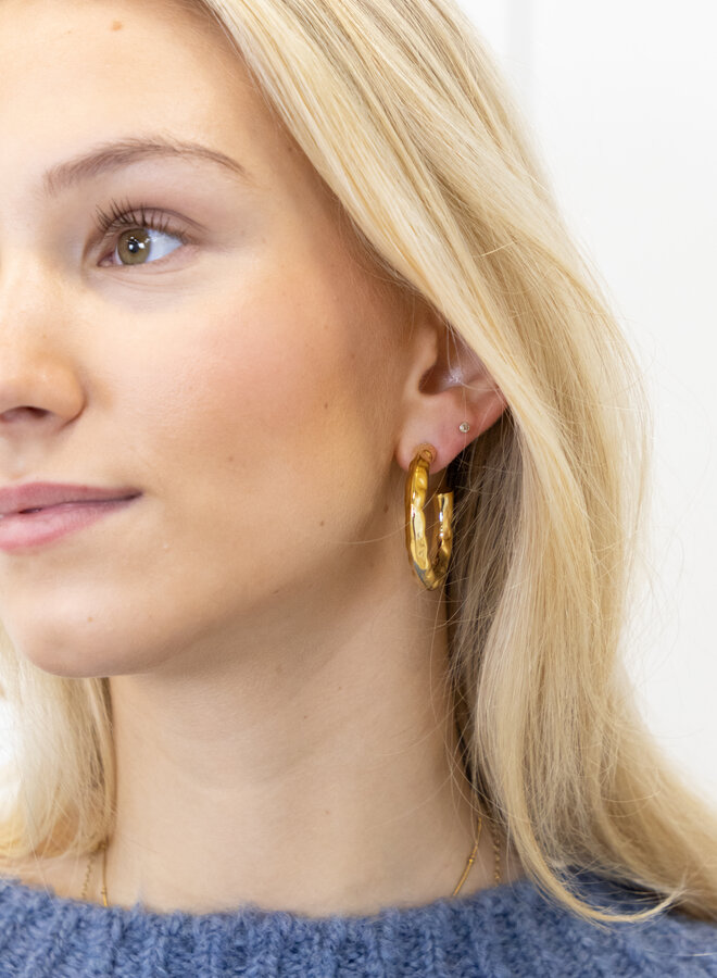 Oorbel Texture Hoop goud