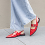 Puntige loafers studs rood