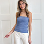 Strapless top Anna blauw