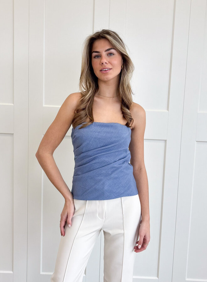 Strapless top Anna blauw